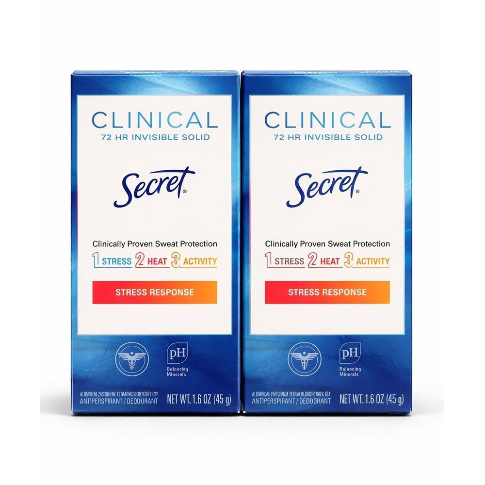 Secret Clinical Stress Response Women 72HR Invisible Solid 2‎ Pack 1.6oz